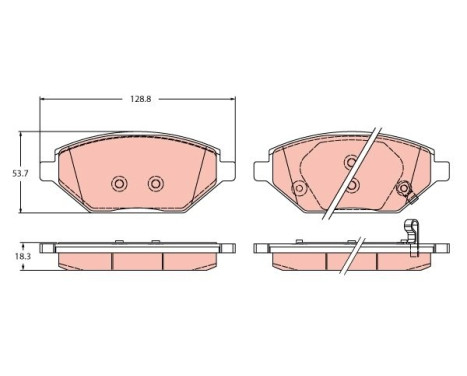 Brake pad set, disc brake GDB2425 TRW