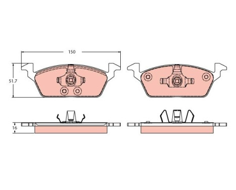 Brake pad set, disc brake GDB2426 TRW
