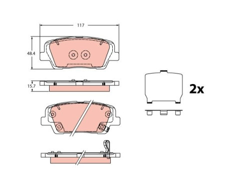 Brake pad set, disc brake GDB2429 TRW