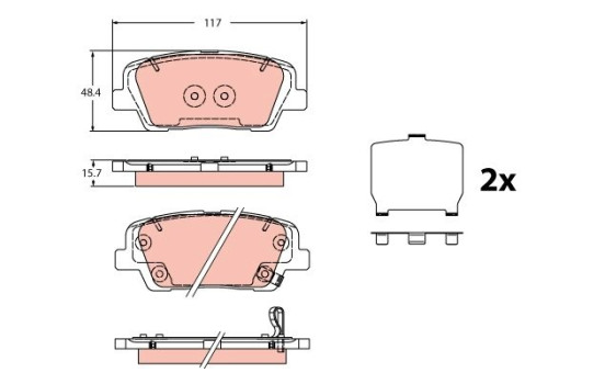 Brake pad set, disc brake GDB2429 TRW