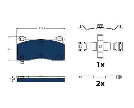 Brake pad set, disc brake GDB2431BTE TRW