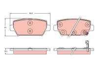 Brake pad set, disc brake GDB2435 TRW