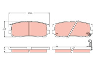 Brake pad set, disc brake GDB2452 TRW