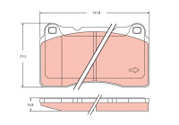 Brake pad set, disc brake GDB2453 TRW
