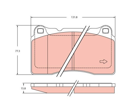 Brake pad set, disc brake GDB2453 TRW