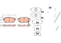 Brake pad set, disc brake GDB2456 TRW