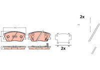 Brake pad set, disc brake GDB2459 TRW