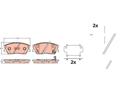 Brake pad set, disc brake GDB2459 TRW