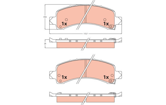 Brake pad set, disc brake GDB2460 TRW