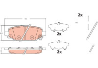 Brake pad set, disc brake GDB2461 TRW