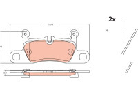 Brake pad set, disc brake GDB2465 TRW