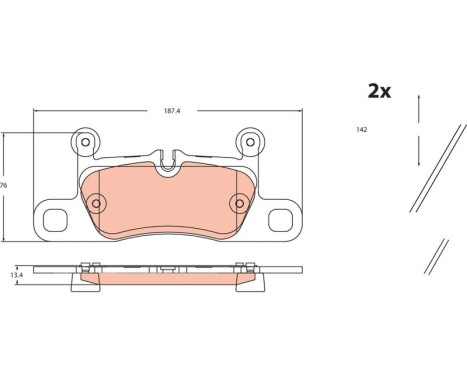 Brake pad set, disc brake GDB2465 TRW
