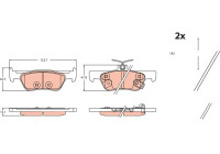 Brake pad set, disc brake GDB2469 TRW
