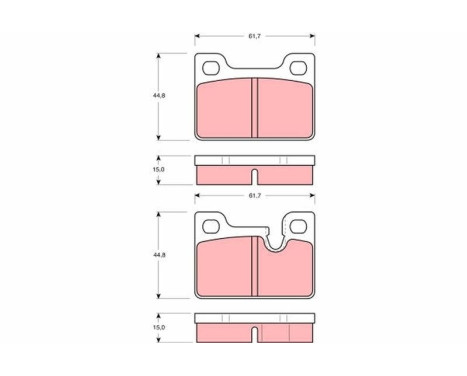 Brake Pad Set, disc brake GDB247 TRW, Image 2