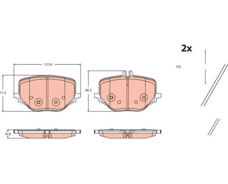 Brake pad set, disc brake GDB2470 TRW