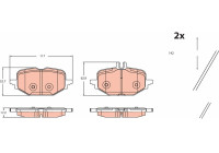 Brake pad set, disc brake GDB2471 TRW