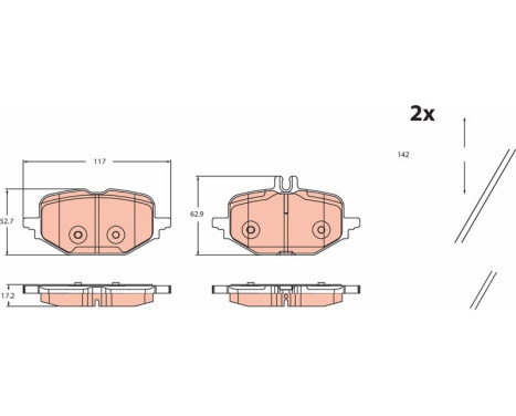 Brake pad set, disc brake GDB2471 TRW