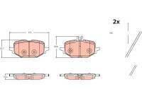 Brake pad set, disc brake GDB2472 TRW