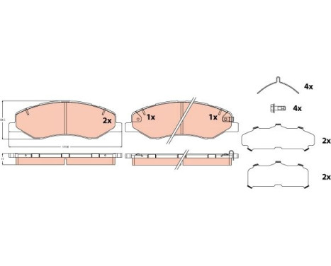 Brake pad set, disc brake GDB2474 TRW