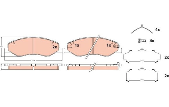 Brake pad set, disc brake GDB2474 TRW