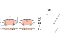 Brake pad set, disc brake GDB2478 TRW