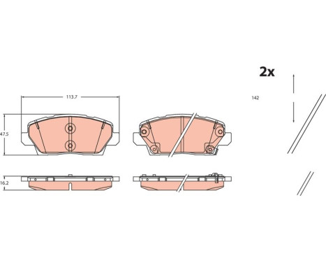 Brake pad set, disc brake GDB2479 TRW