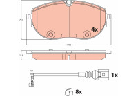 Brake pad set, disc brake GDB2486 TRW