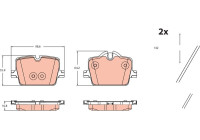 Brake pad set, disc brake GDB2487 TRW