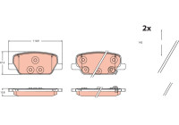 Brake pad set, disc brake GDB2491 TRW