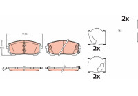 Brake pad set, disc brake GDB2492 TRW