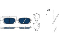 Brake pad set, disc brake GDB2495BTE TRW