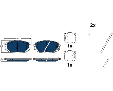 Brake pad set, disc brake GDB2495BTE TRW