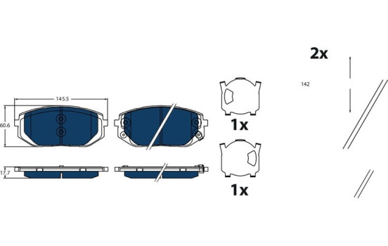 Brake pad set, disc brake GDB2495BTE TRW