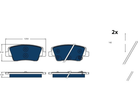 Brake pad set, disc brake GDB2497BTE TRW