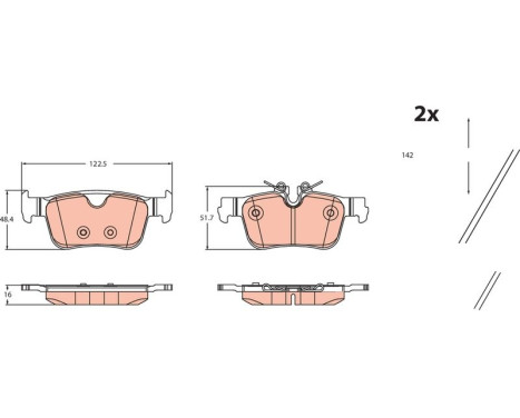 Brake pad set, disc brake GDB2499 TRW