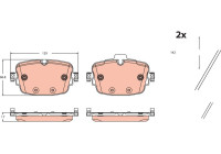 Brake pad set, disc brake GDB2506 TRW