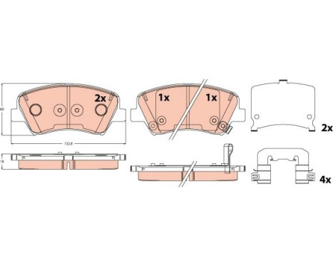 Brake pad set, disc brake GDB2510 TRW