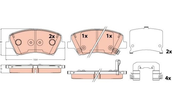 Brake pad set, disc brake GDB2510 TRW