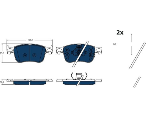 Brake pad set, disc brake GDB2518BTE TRW