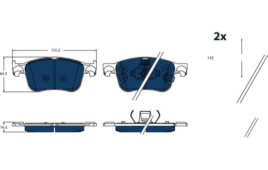 Brake pad set, disc brake GDB2518BTE TRW