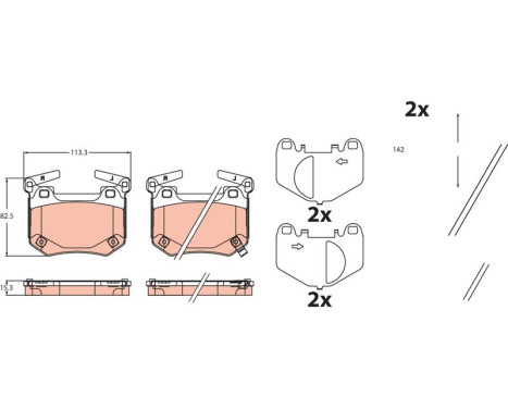 Brake pad set, disc brake GDB2520 TRW