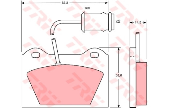 Brake Pad Set, disc brake GDB253 TRW