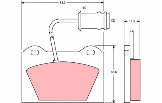 Brake Pad Set, disc brake GDB253 TRW, Image 2