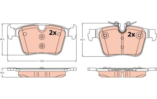 Brake pad set, disc brake GDB2532 TRW
