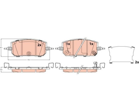 Brake pad set, disc brake GDB2537 TRW