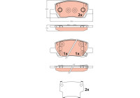 Brake pad set, disc brake GDB2541 TRW
