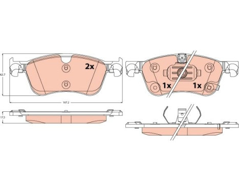 Brake pad set, disc brake GDB2545 TRW