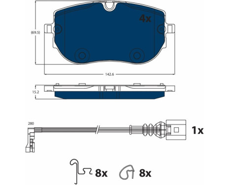 Brake pad set, disc brake GDB2548BTE TRW