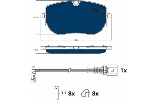 Brake pad set, disc brake GDB2548BTE TRW