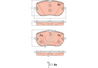 Brake pad set, disc brake GDB2549 TRW